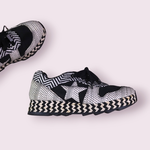 Stella Mccartney Sneakers Macy Lace Up Athletic Wedge Espadrilles Shoes Size 38 - Picture 6 of 12